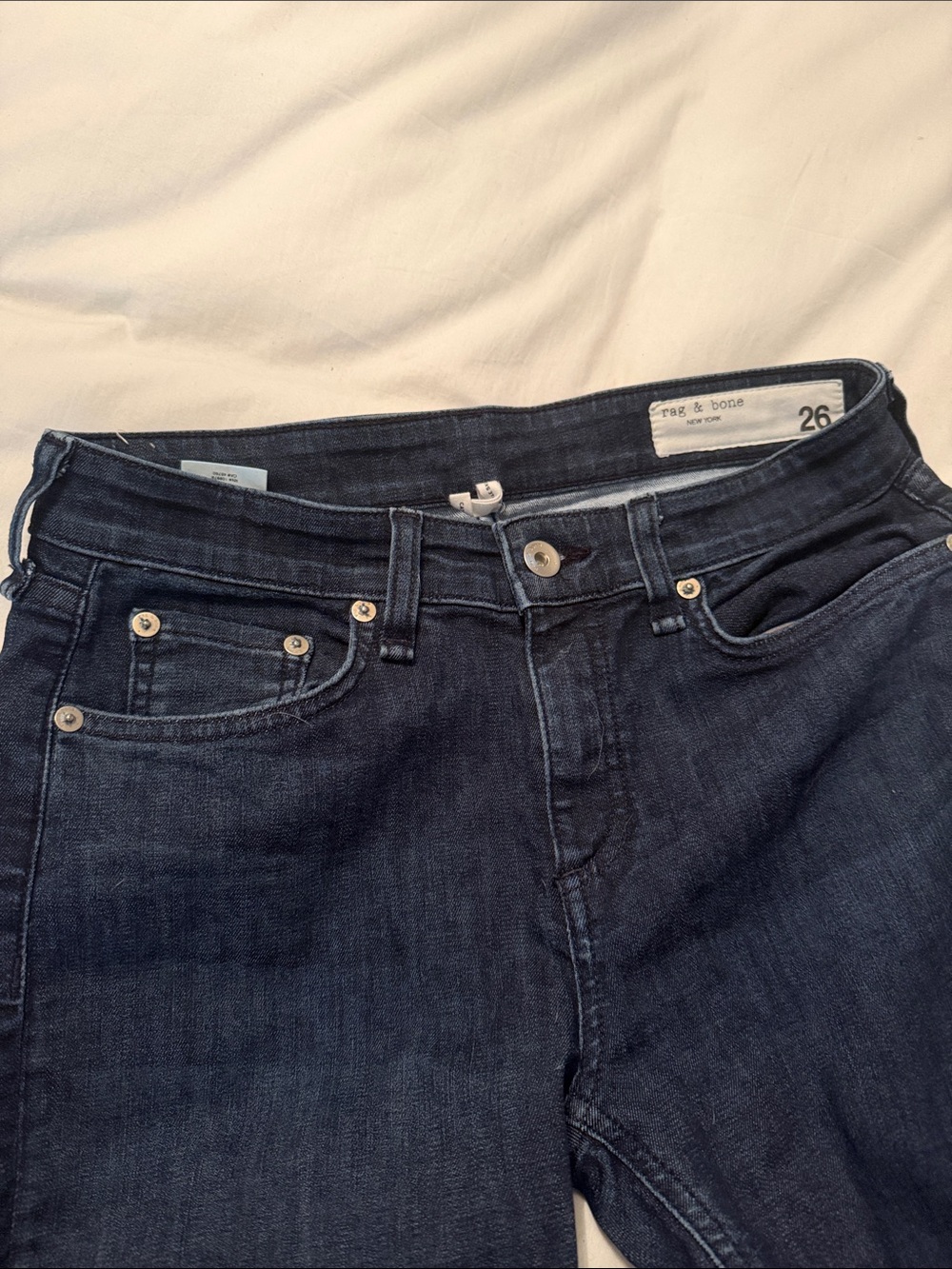 rag & bone women’s  Dark Indigo Slim Straight Jeans